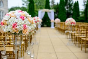 setup for a wedding ceremony that needs wedding insurance